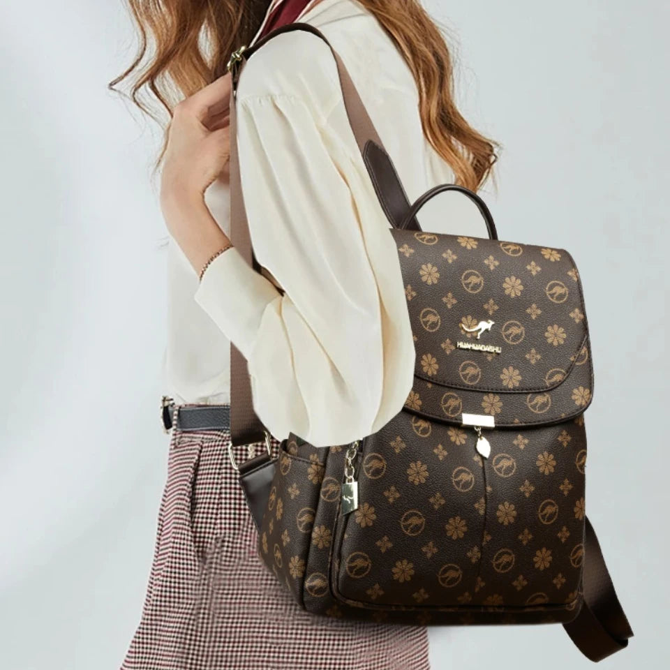 Luxury PU Leather Women’s Designer Backpack with Tassels – Large Capacity School & Travel Bag
