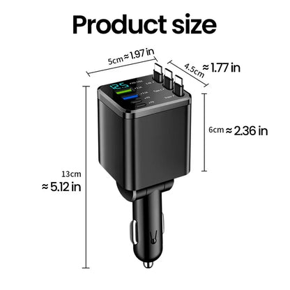 50W Car Charger PD30W – Fast Charging Cigarette Lighter Adapter with Voltage Display