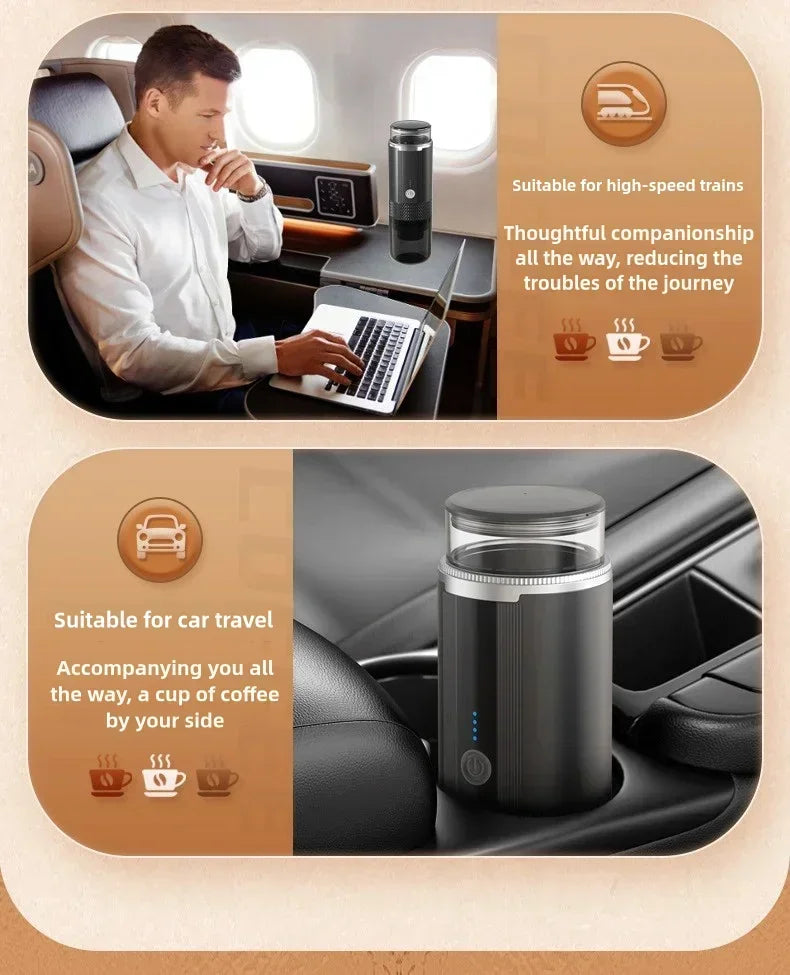 TINSOL Portable Coffee Maker Electric Capsule Grind Coffee Brewer is suitable for ground coffee and KCUP Capsule coffee capsules