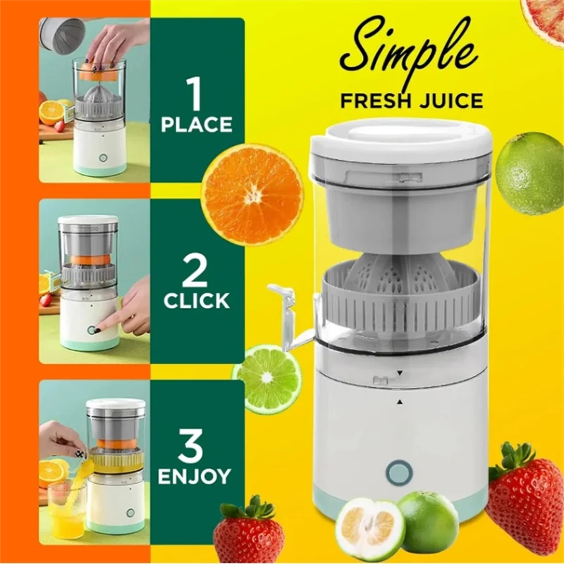 Electric Citrus Juicer – USB Rechargeable Portable Orange & Lemon Squeeze
