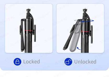 F16 Selfie Stick Tripod – 170cm Extendable with Bluetooth Remote & 360° Rotation