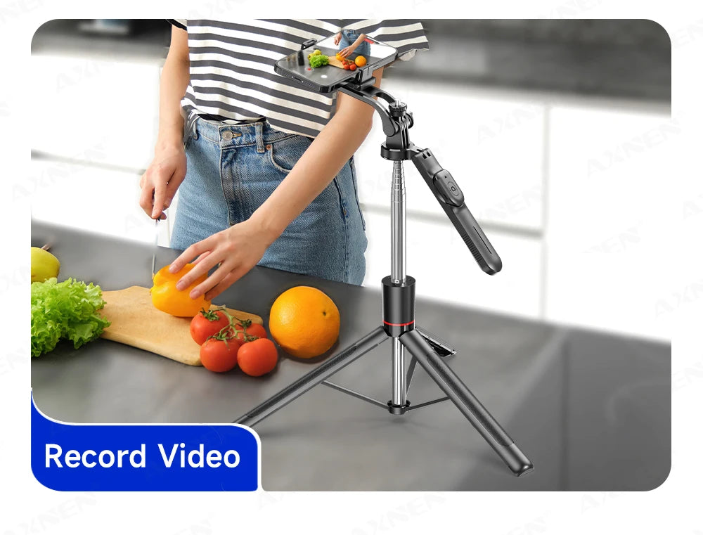 F16 Selfie Stick Tripod – 170cm Extendable with Bluetooth Remote & 360° Rotation