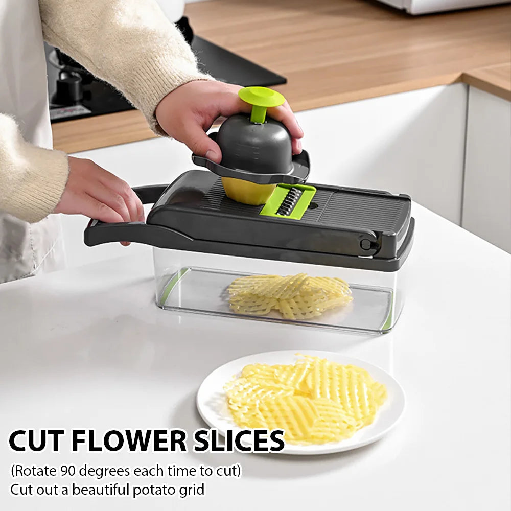 16-in-1 Vegetable Chopper & Slicer – Multifunction Food Cutter with Grater & Egg Separator