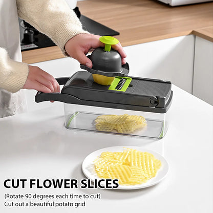 16-in-1 Vegetable Chopper & Slicer – Multifunction Food Cutter with Grater & Egg Separator
