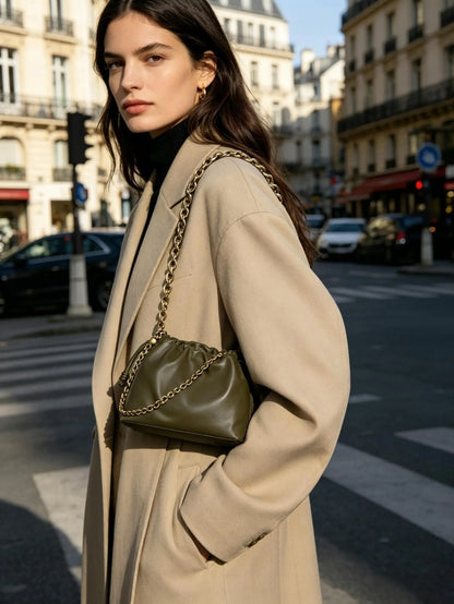 Designer stylish high-end textured leather cloud bag, luxurious ladies' high-quality shoulder and crossbody bag