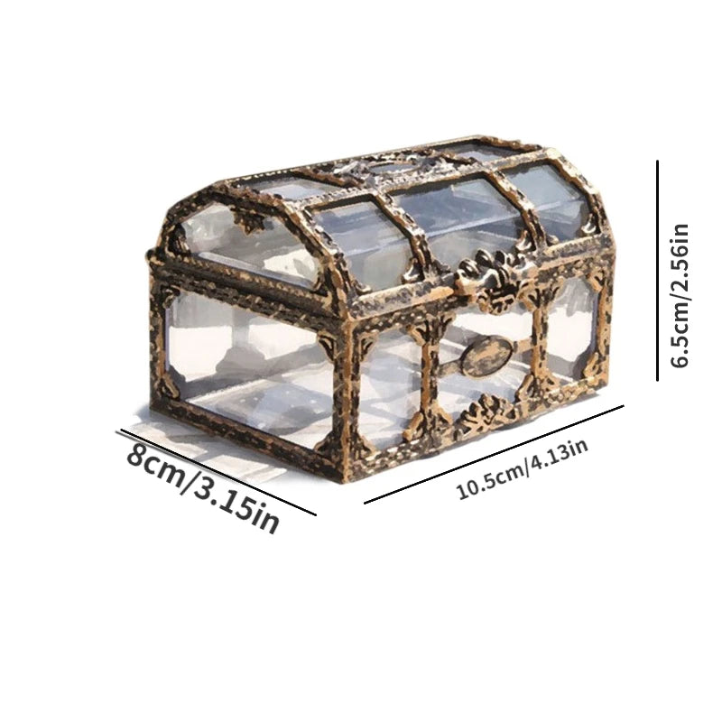 Transparent Treasure Chest Jewelry Box – Crystal Gem Storage Organizer