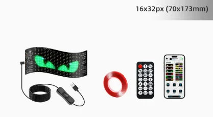 Devil Eye LED Pixel Panel Light – Remote Control Scrolling Display for Car & Truck 12V/24V