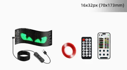 Devil Eye LED Pixel Panel Light – Remote Control Scrolling Display for Car & Truck 12V/24V
