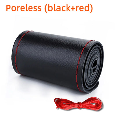 Universal Steering Wheel Cover 38cm (14”) – DIY Stitch-On Leather Wrap Anti-Slip