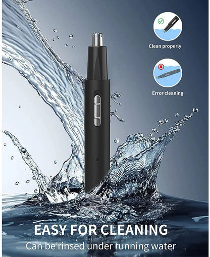 3-in-1 Electric Nose Hair Trimmer – USB Rechargeable Eyebrow & Facial Hair Remover (Aluminum Body)