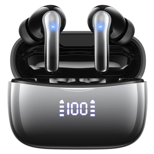 Bluetooth 5.3 Earbuds – 50H Playtime, LED Display, IPX7 Waterproof