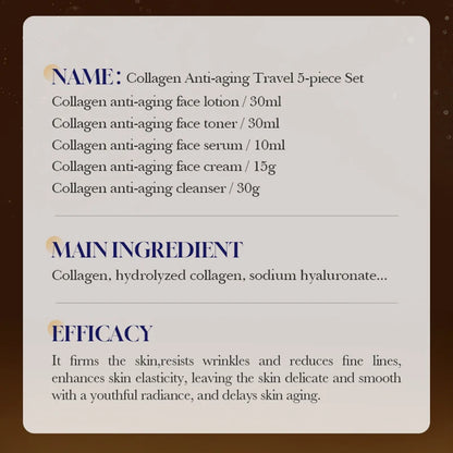 5pcs SADOER Collagen Skin Care Sets Moisturizing Face Cream Eye Cream Serum Essence Whitening Anti-Aging Facial Skin Care Kit