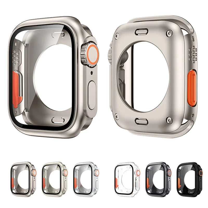 Apple Watch Bumper Case with Screen Protector – Hard PC Front & Rear Cover (40–45mm, Series Compatible)
