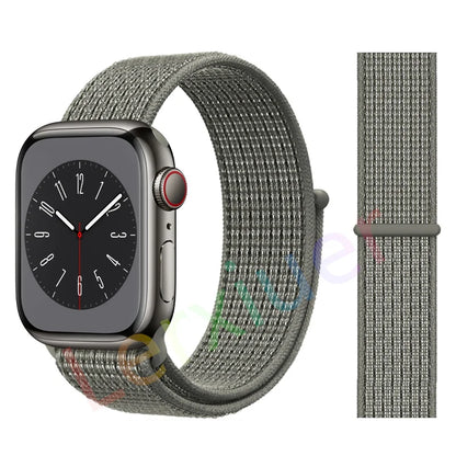 Nylon Loop Strap for Apple Watch Band 46mm 44mm 40mm 42mm 45mm 41mm 49mm 44 mm Bracelet iWatch Series Ultra 2 11 10 9 SE 7 6 5 4