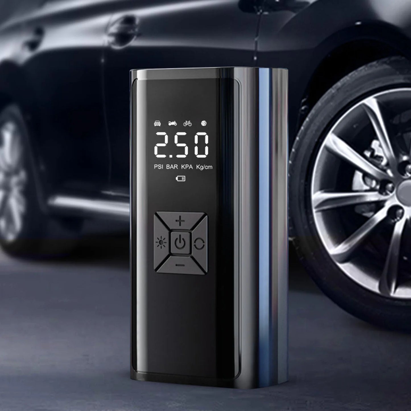 Cordless Tire Pump Powerful Motor  Pressure Gauge Portable Tire Inflator with LED Display Screen for Car Motorcycle Ball