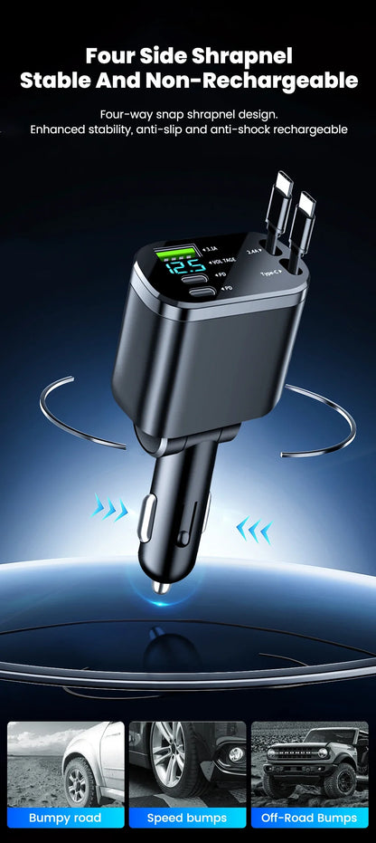 50W Car Charger PD30W – Fast Charging Cigarette Lighter Adapter with Voltage Display