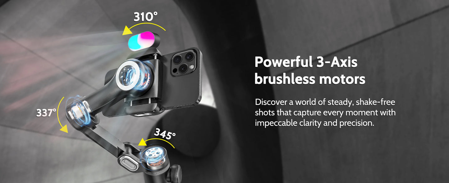 Pro 3-Axis Gimbal Stabilizer for iPhone & Android