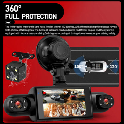 1080P 4-Camera Dash Cam – Full Protection Recording System