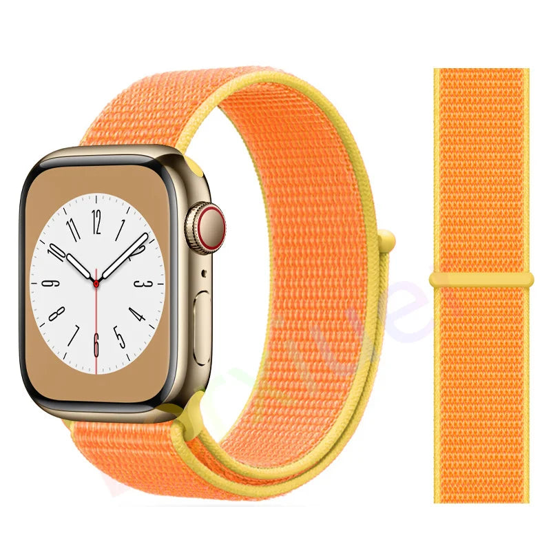 Nylon Loop Strap for Apple Watch Band 46mm 44mm 40mm 42mm 45mm 41mm 49mm 44 mm Bracelet iWatch Series Ultra 2 11 10 9 SE 7 6 5 4