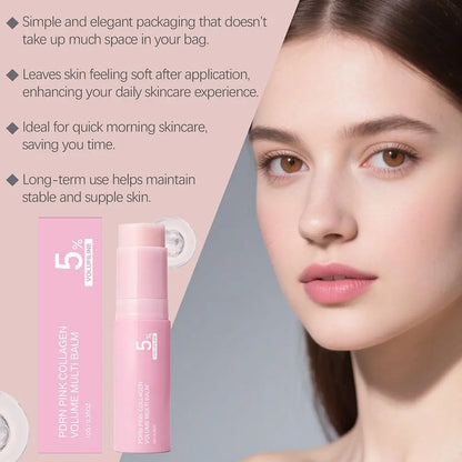 5% Volufiline PDRN Pink Collagen Volume Multi Balm LongLasting Hydrating Plumping Moisturizing Skin Care Stick for Face and Body