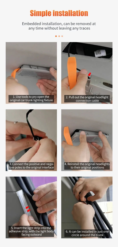 LED Trunk Light Strip – Automatic Sensing Interior Ambient Lighting (Wireless)
