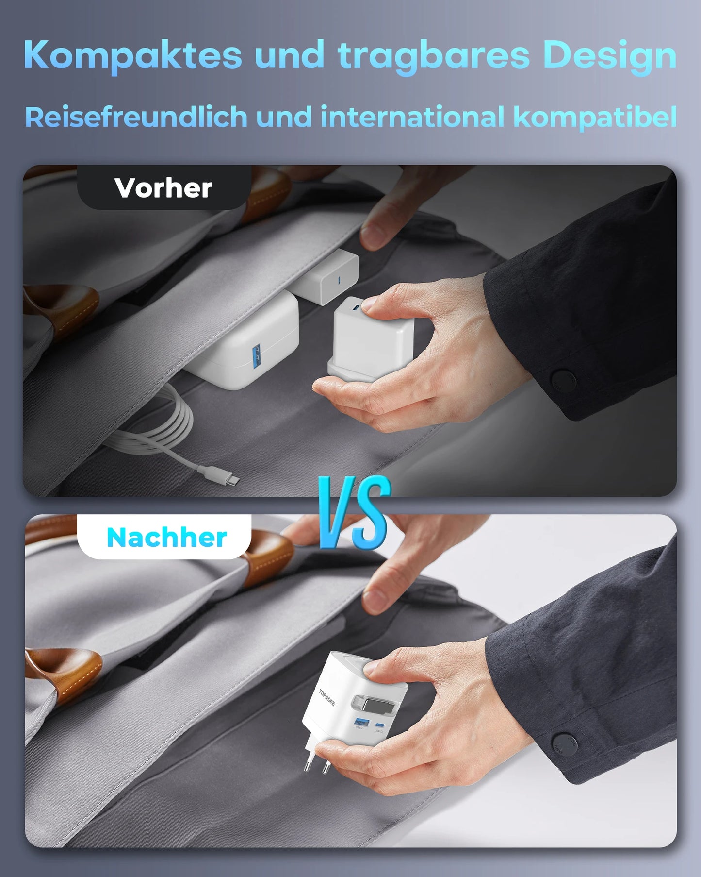 TITLE: TOPADRE 65W Retractable Wireless Charger – Apple Watch, iPhone, iPad & MacBook Foldable Charger