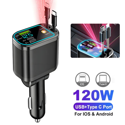 50W Car Charger PD30W – Fast Charging Cigarette Lighter Adapter with Voltage Display