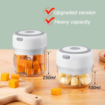 Electric Garlic Mincer 250ml – USB Portable Mini Food Chopper for Vegetables & Onion