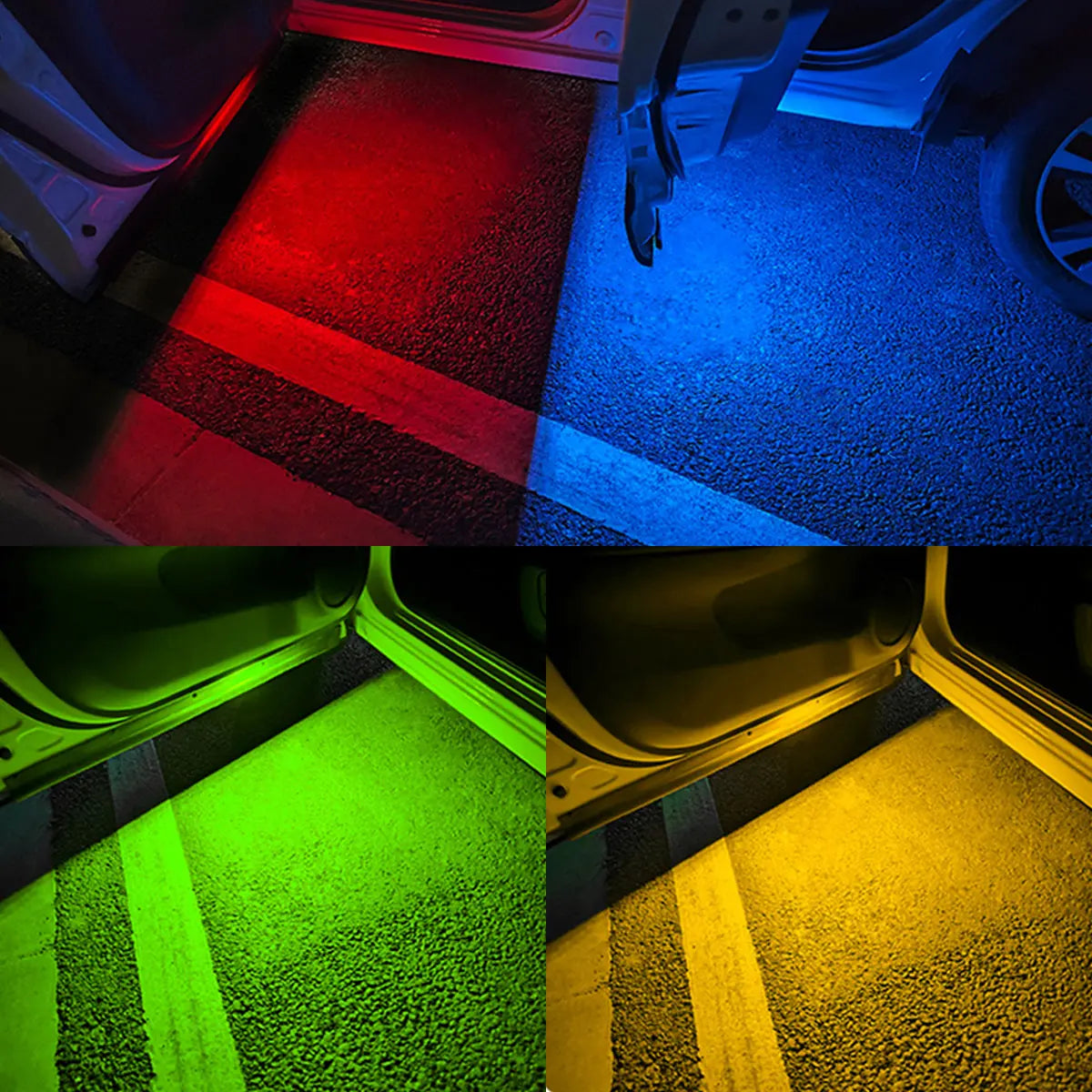 2PCS RGB Wireless Car Door LED Lights – Magnetic Welcome & Warning Lamps