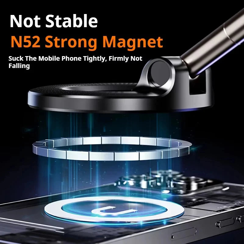 MagSafe Car Phone Holder – Magnetic Suction Cup Mount with 360° Rotation & Foldable Design