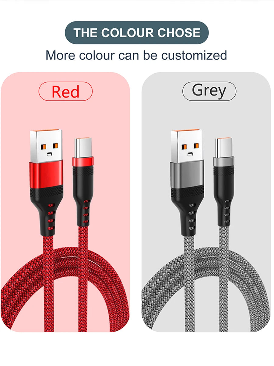 USB-C Fast Charging Cable 5A – Super Fast Charge for iPhone 15/16/17, Samsung, Huawei & More