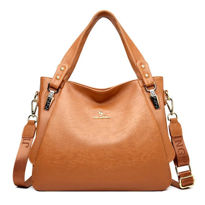 Genuine Soft Leather Women’s Handbag – Large Capacity Top Handle Shoulder & Crossbody Bag