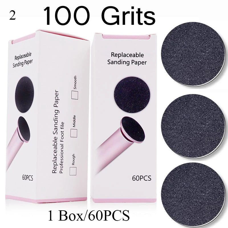 60PCS Replacement Sandpaper Discs for Electric Foot Callus Remover