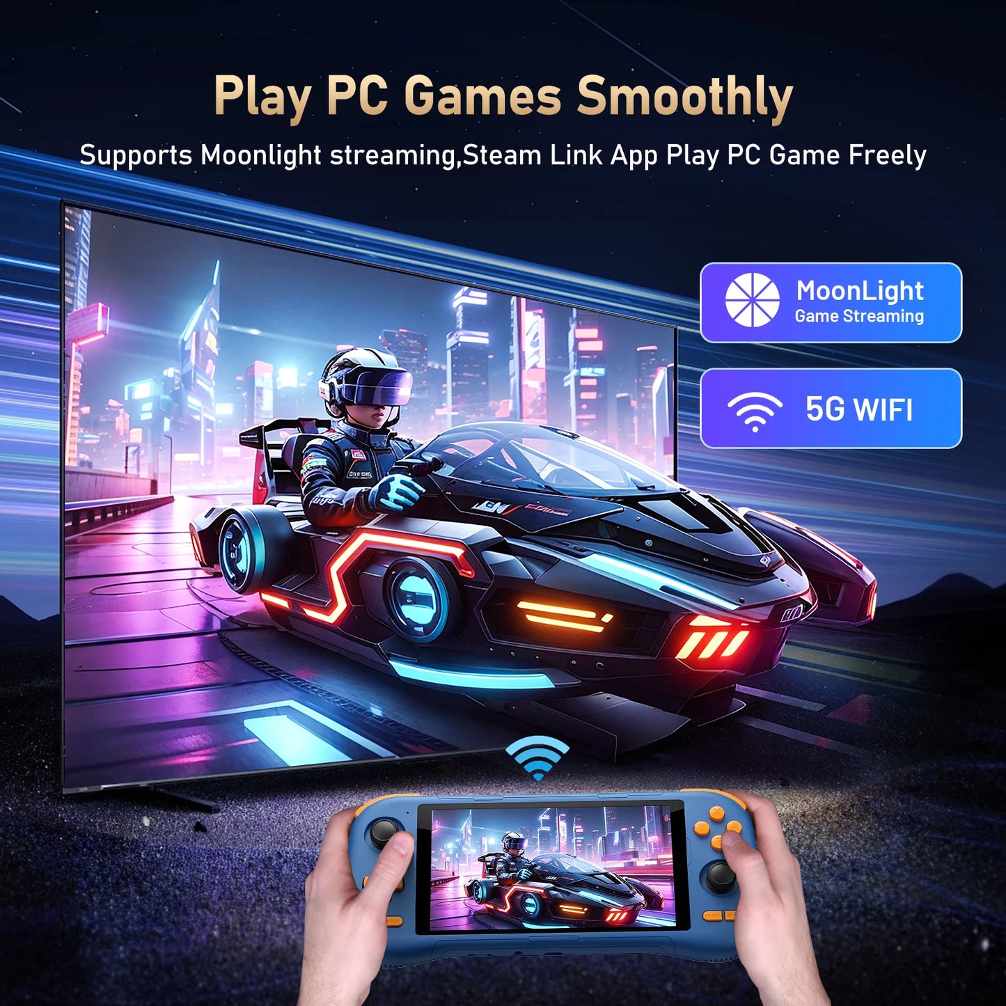 Kinhank K56 Portable Gaming Console – 5.5" Screen, Android 14, 50+ Emulators