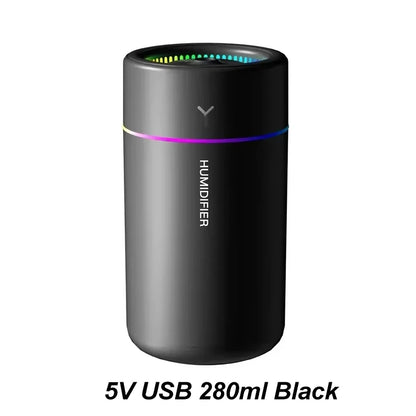 Mini USB Air Humidifier 180ml – Aroma Diffuser & Essential Oil Mist Maker with LED Light