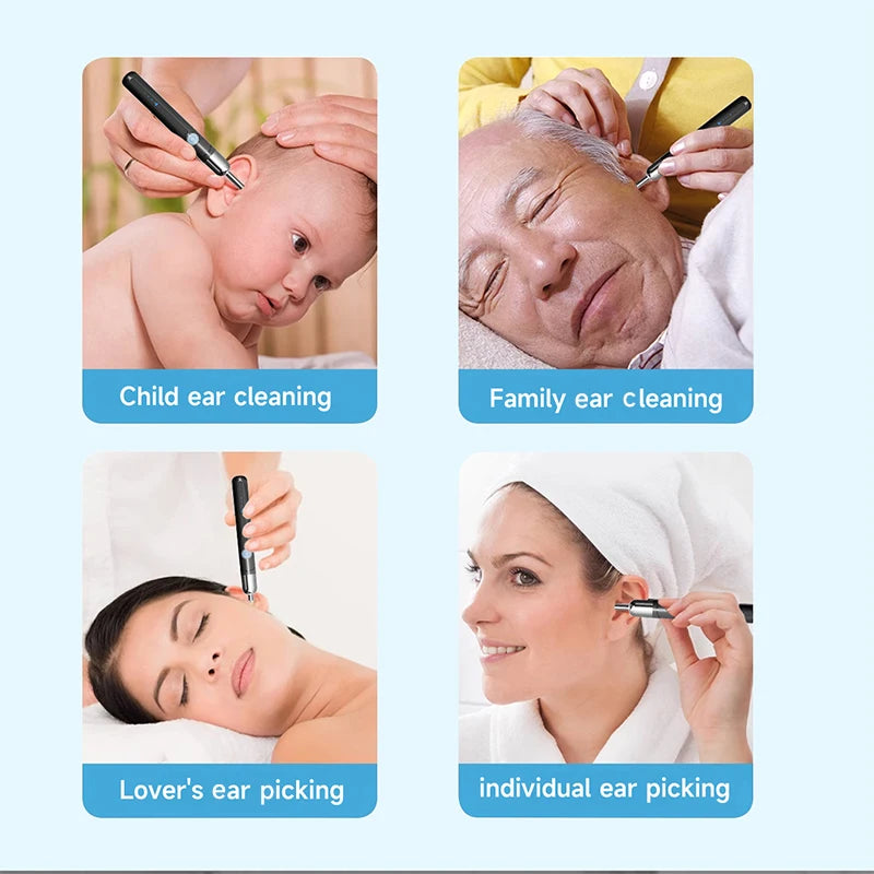 WiFi Endoscope 4.2mm 1080P Ear Picker Camera with Ear Spoon Base for iOS/Android Ear Cleaning Otoscope with Ear Wax Removal Tool