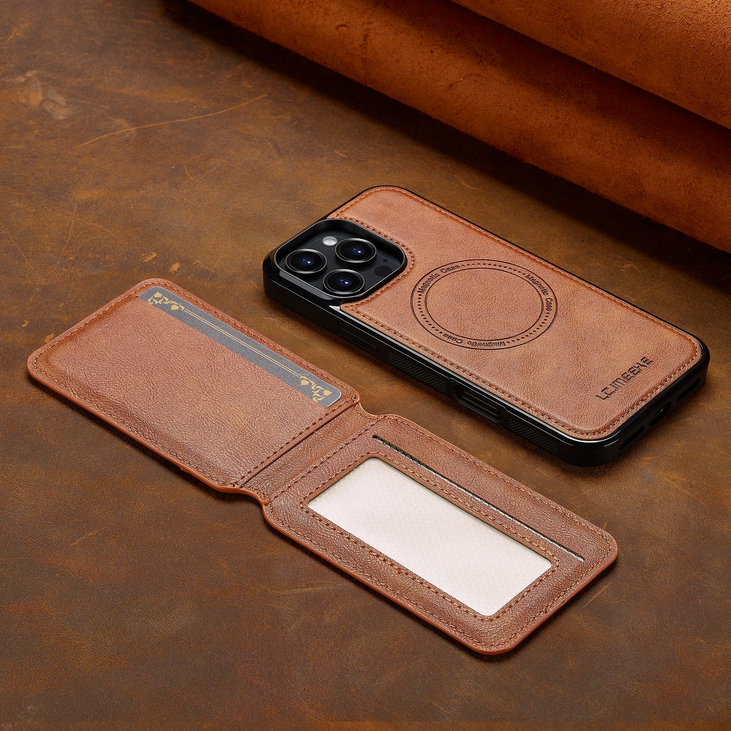 2-in-1 Detachable Leather Case with Card Pocket – iPhone 16/15/14/13/12/11 & More