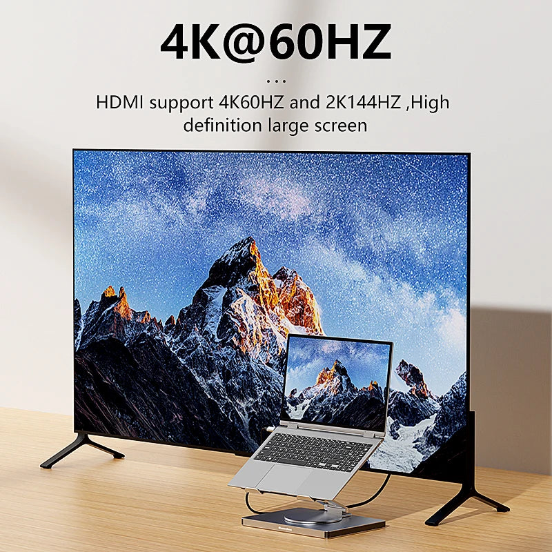 Blueendless 10-in-1 USB-C Hub & iPad Holder – 4K 60Hz Docking Station with 100W PD Charging