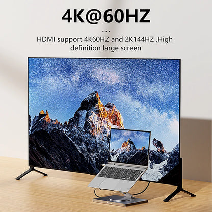 Blueendless 10-in-1 USB-C Hub & iPad Holder – 4K 60Hz Docking Station with 100W PD Charging