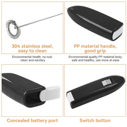 Mini Electric Milk Frother – Wireless Handheld Coffee Whisk & Egg Beater