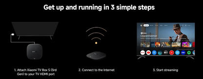 New Xiaomi TV Box S 3rd Gen,Google TV 4K UHD Media Player,Dolby Vision HDR10+ Smart Android TV Box, Google Assistant Set-Top Box