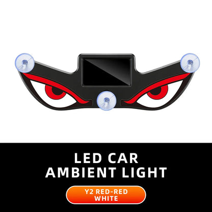 Cool DEMON EYE Ambient Light Solar Powered Breathing Neon Light Car Decoration Rear Windshield Atmosphere Lights Car Accessories
