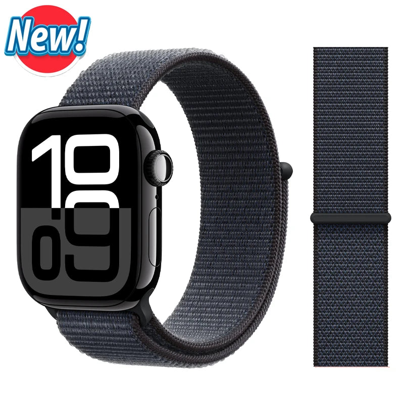 Nylon Loop Strap for Apple Watch Band 46mm 44mm 40mm 42mm 45mm 41mm 49mm 44 mm Bracelet iWatch Series Ultra 2 11 10 9 SE 7 6 5 4