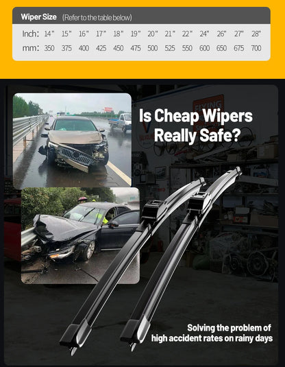Universal Car Windshield Wiper Blades – Smooth & Silent