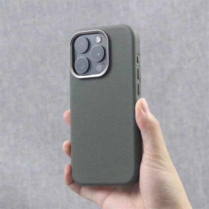 Luxury Alloy Lens Frame Leather Magnetic Case – MagSafe Compatible for iPhone 17/16/15/14/13 Pro Max