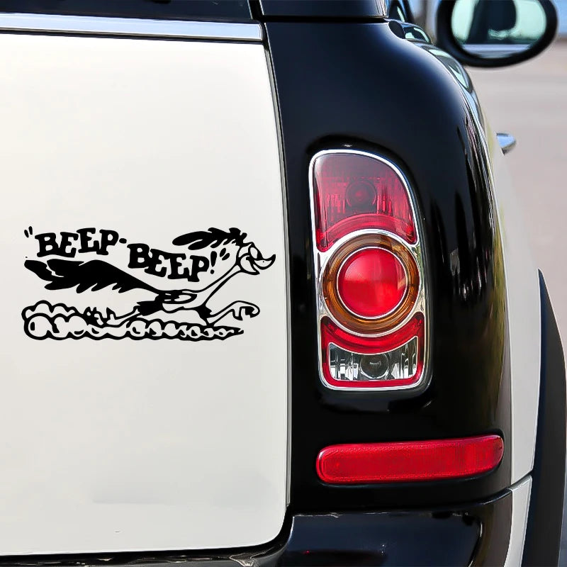 Road Runner Cartoon Vinyl Sticker – 17 × 7.7cm Decal for Cars, Trucks & Laptops