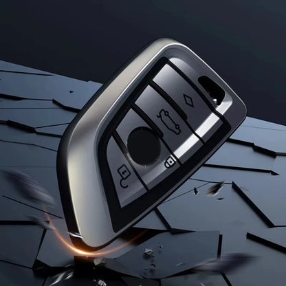 Titanium Gray Smart Car Key Case Cover for BMW
