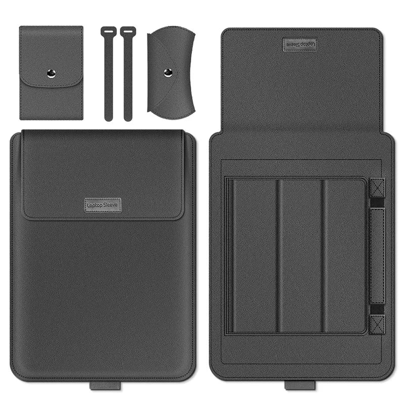 for Samsung Galaxy Book 4 5 Pro 360 Laptop Bag Flip Sleeve Stand Cable Belt Charger Mouse Pouch PU Antiwater Notebook Carry Case