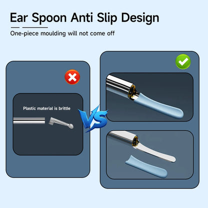 WiFi Endoscope 4.2mm 1080P Ear Picker Camera with Ear Spoon Base for iOS/Android Ear Cleaning Otoscope with Ear Wax Removal Tool