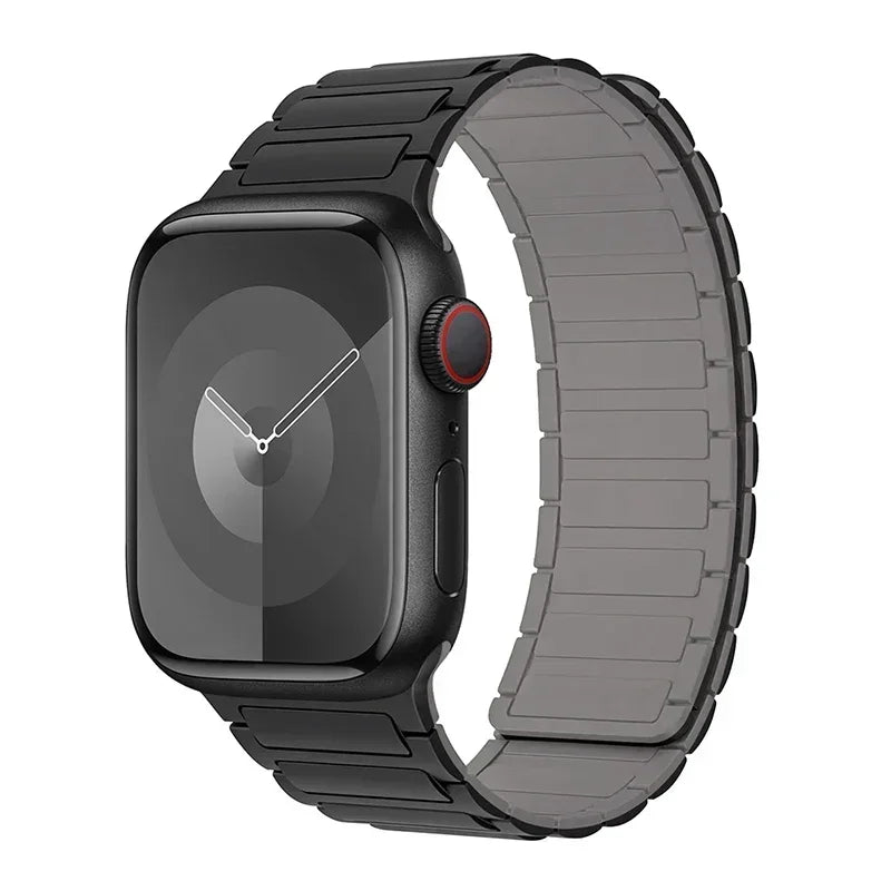 Magnetic Silicone Loop Band for Apple Watch – Adjustable Strap for Series 9/8/7/6/5/4/3/SE/Ultra